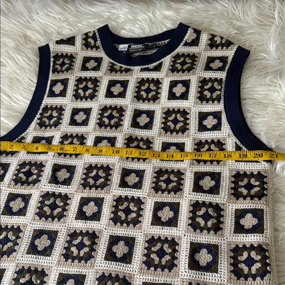 WeSC Granny Crochet Sweater Vest UNISEX Men's Size M - Womens Size L - Picture 6 of 9